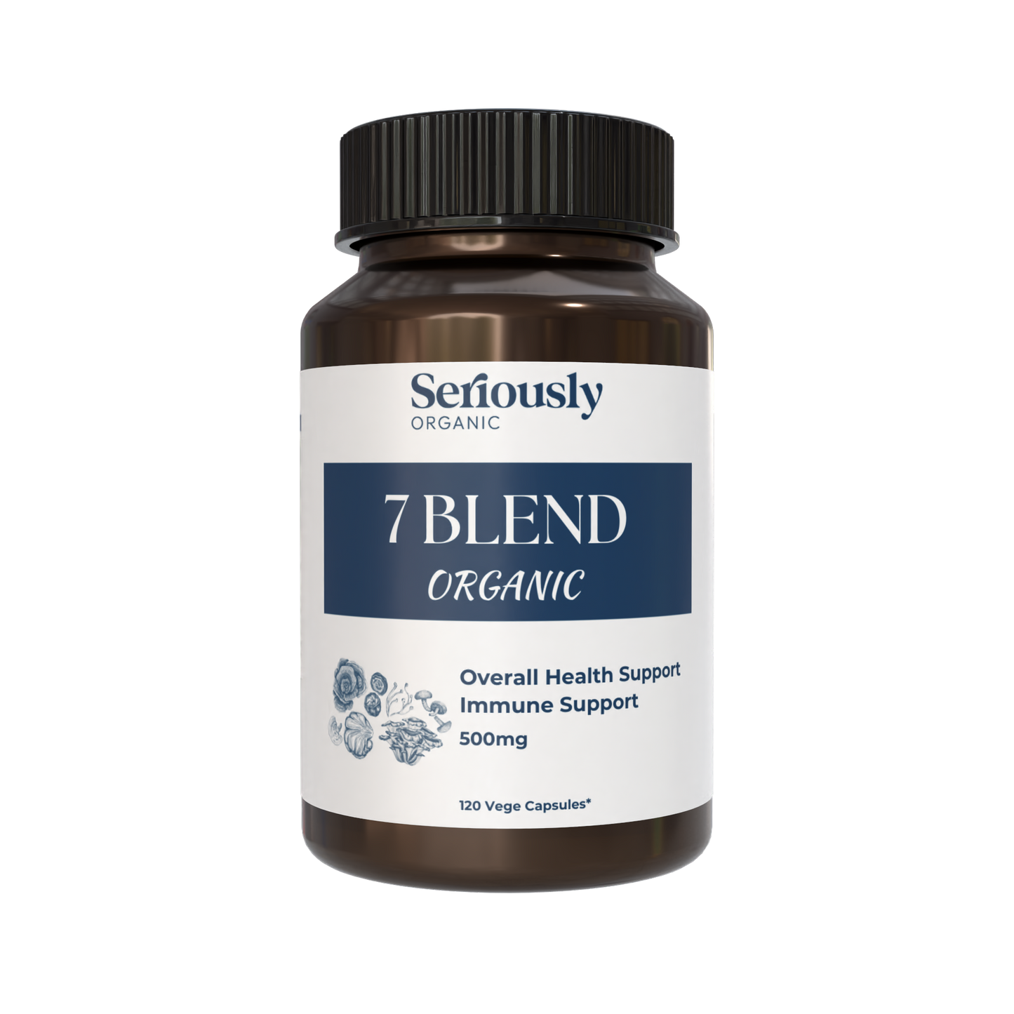 Organic 7 Blend Mushroom Capsules :: 2 Months Supply image 0