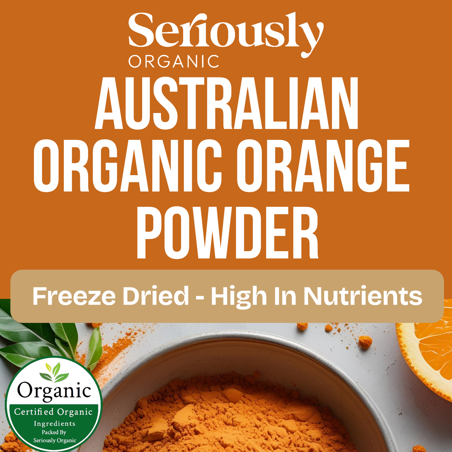 Orange Powder Freeze Dried Australian Organic image 0