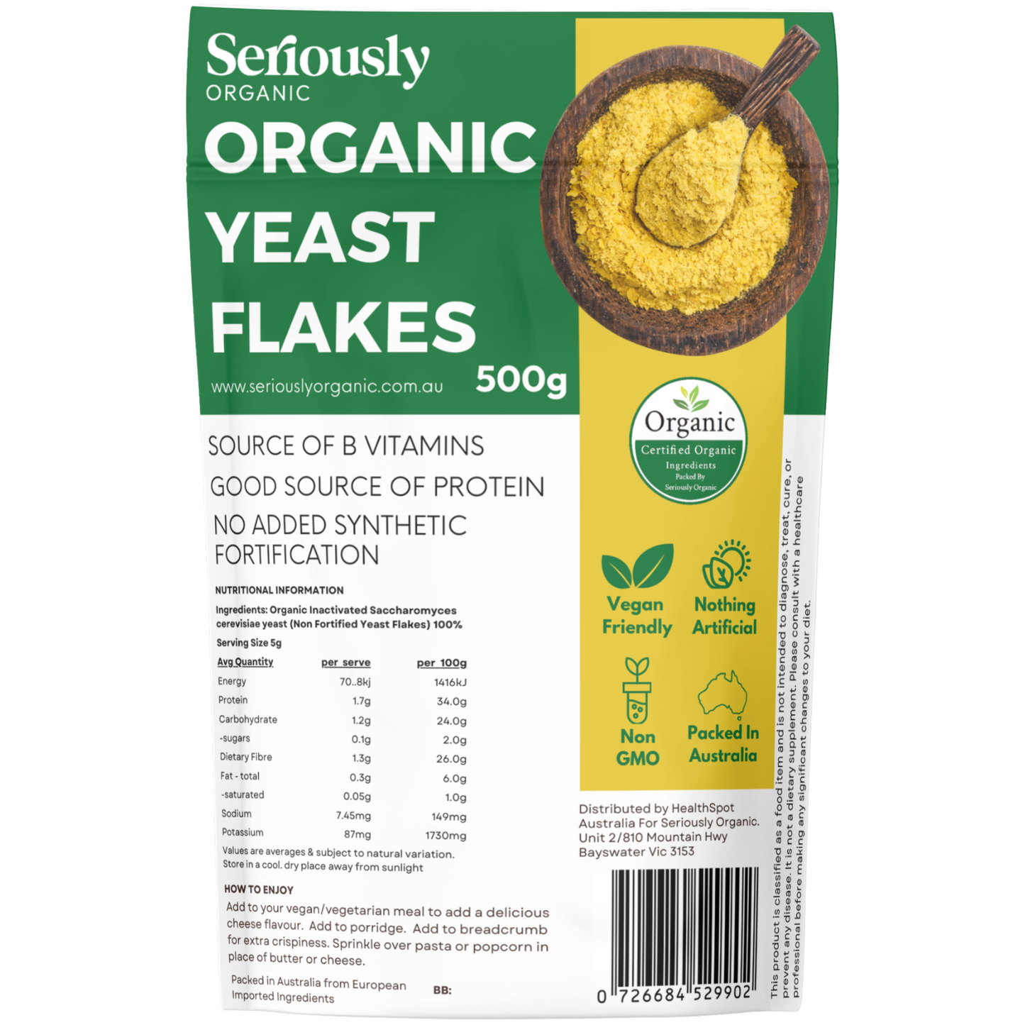 Nutritional Yeast Flakes Organic - NON Fortified image 0