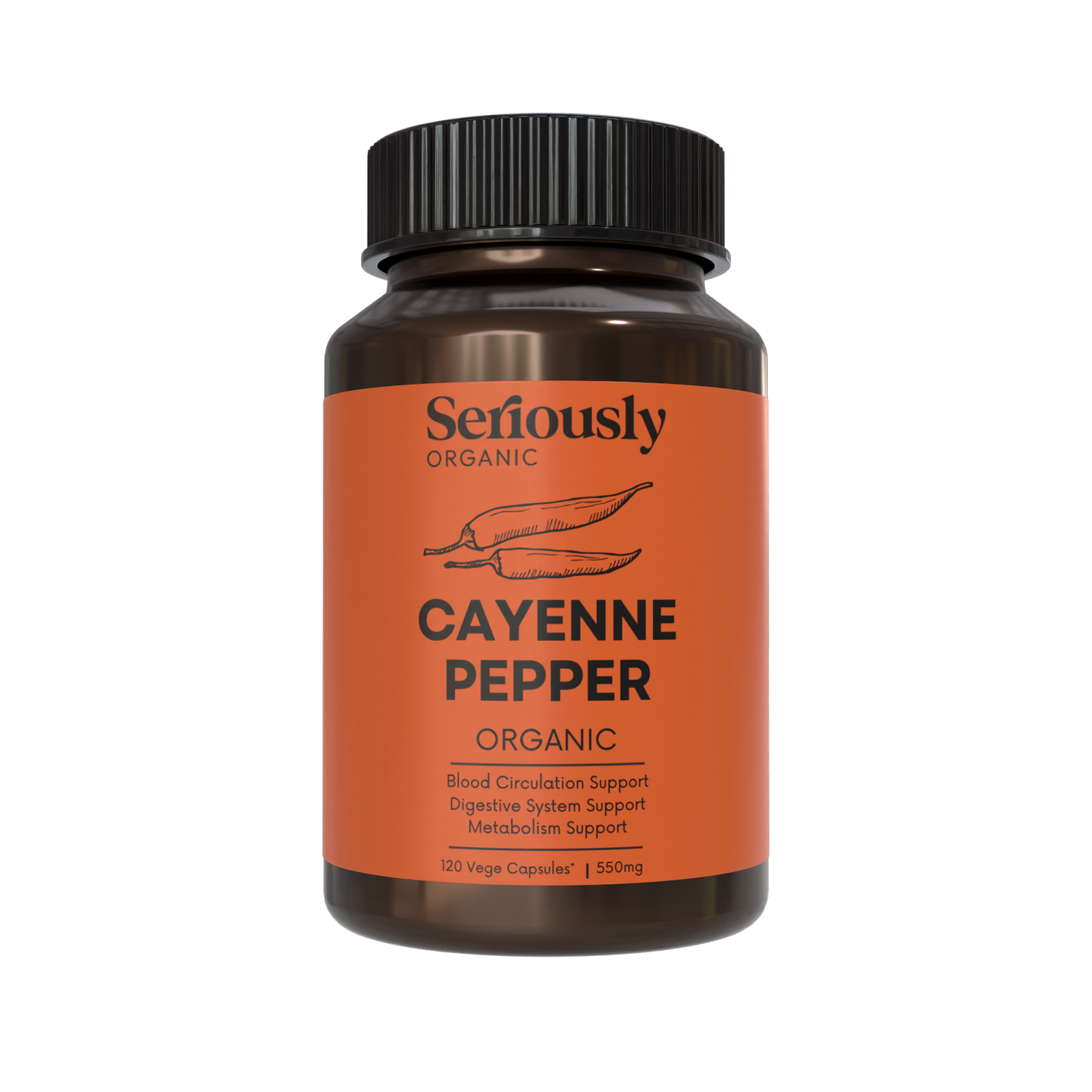 Organic Cayenne Pepper Capsules :: 2 Months Supply image 0