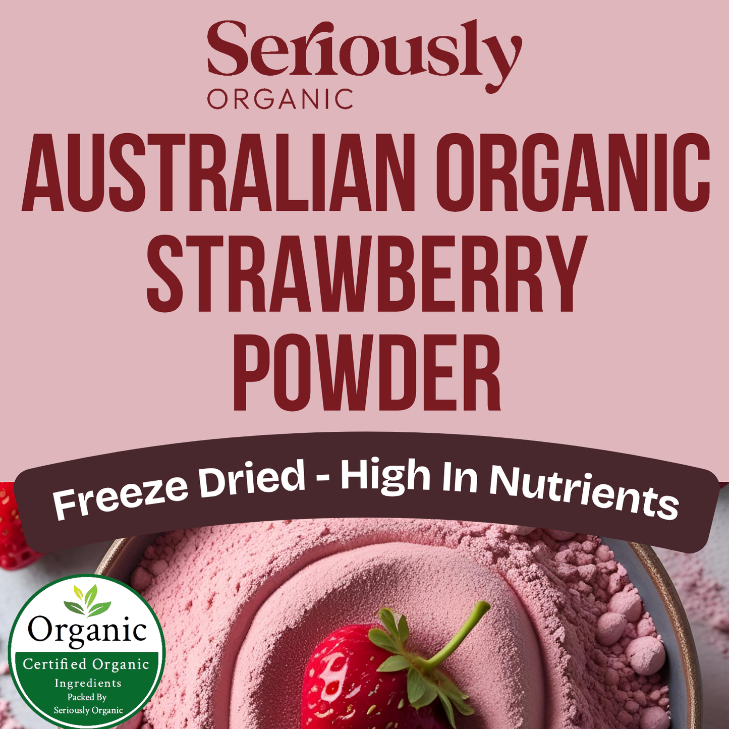 Strawberry Powder Freeze Dried Australian Organic image 0