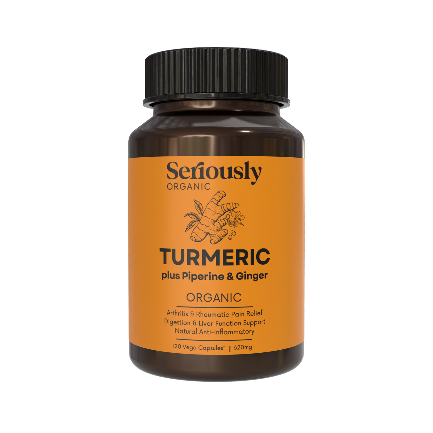 Organic Turmeric, Black Pepper & Ginger Capsules :: 2 Months Supply image 0
