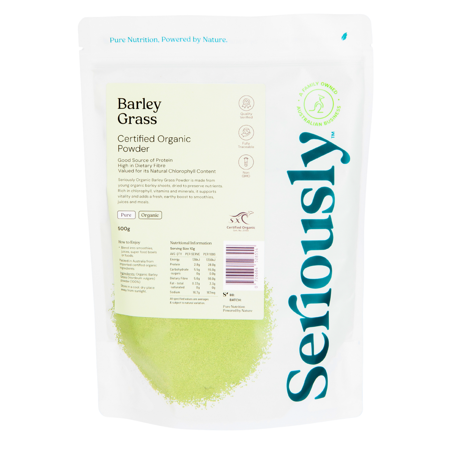 Barley Grass Powder Organic Cold Pressed