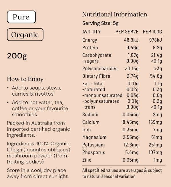 Chaga Mushroom Powder Organic