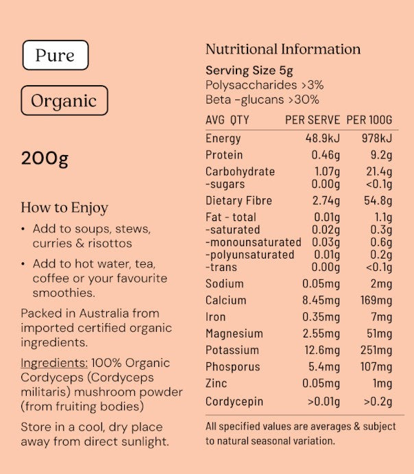 Organic Cordyceps Mushroom Powder
