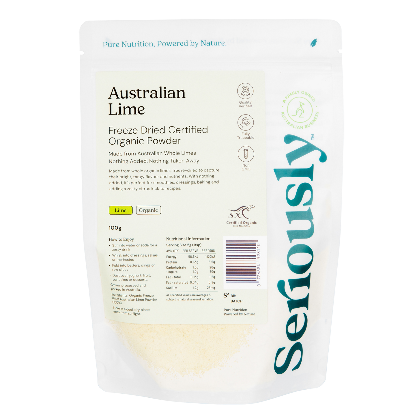 Organic Freeze Dried Lime Powder Australian