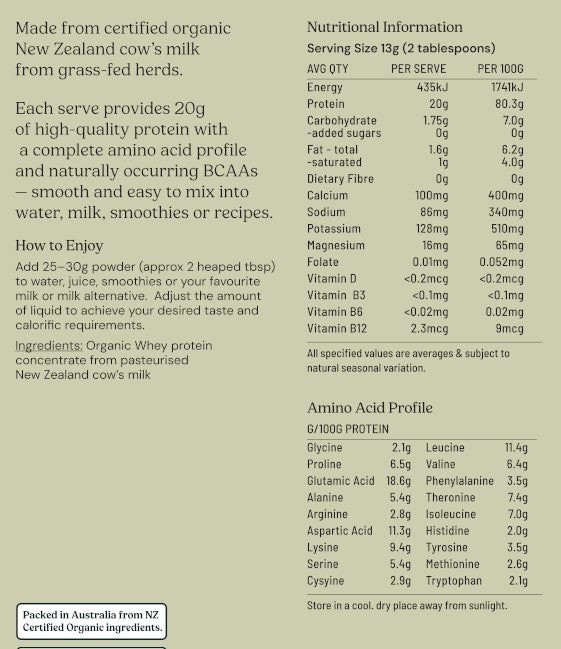 Whey Protein Concentrate Organic