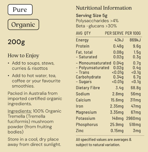 Tremella Mushroom Powder Organic