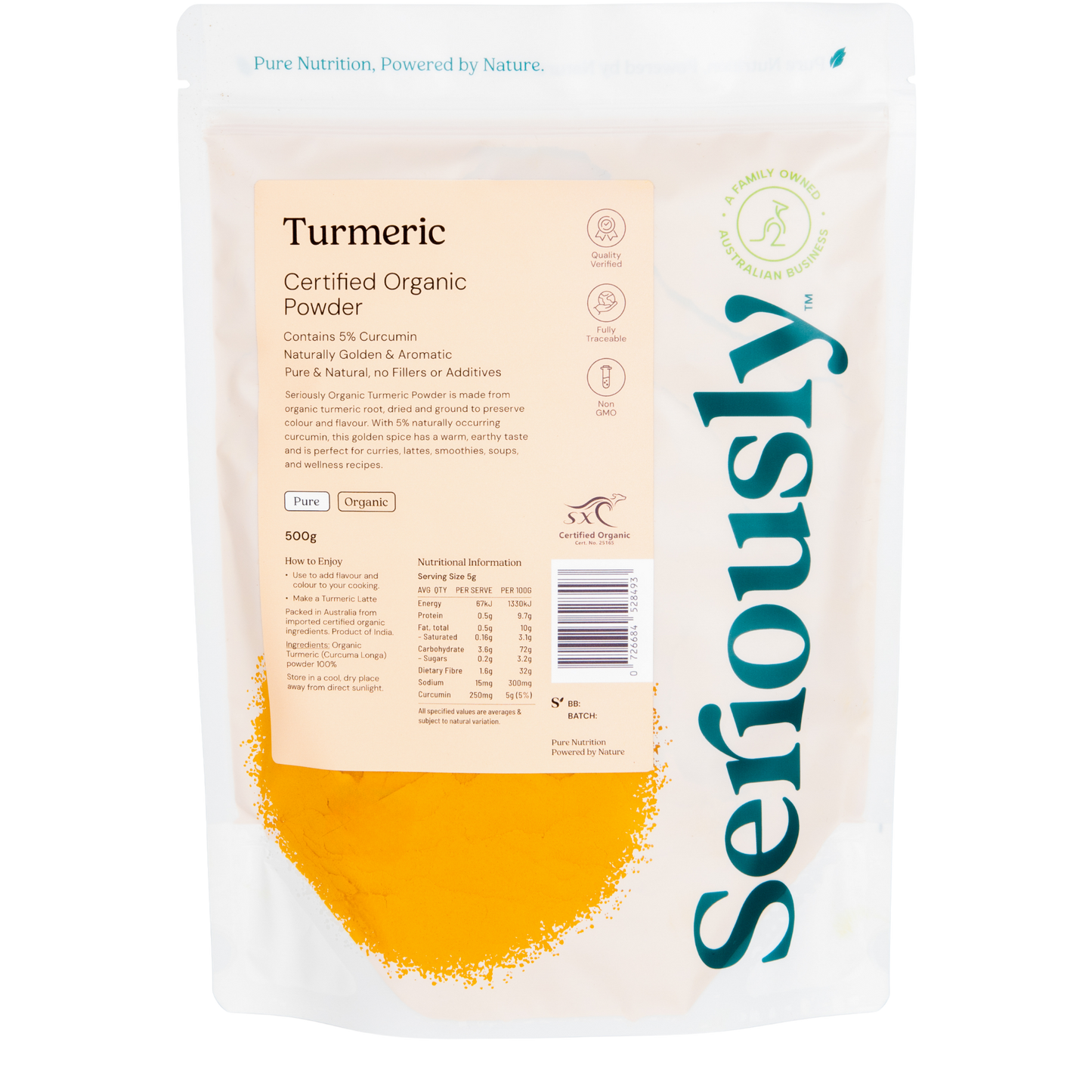 Organic Turmeric / Tumeric Powder 5-6% Curcumin