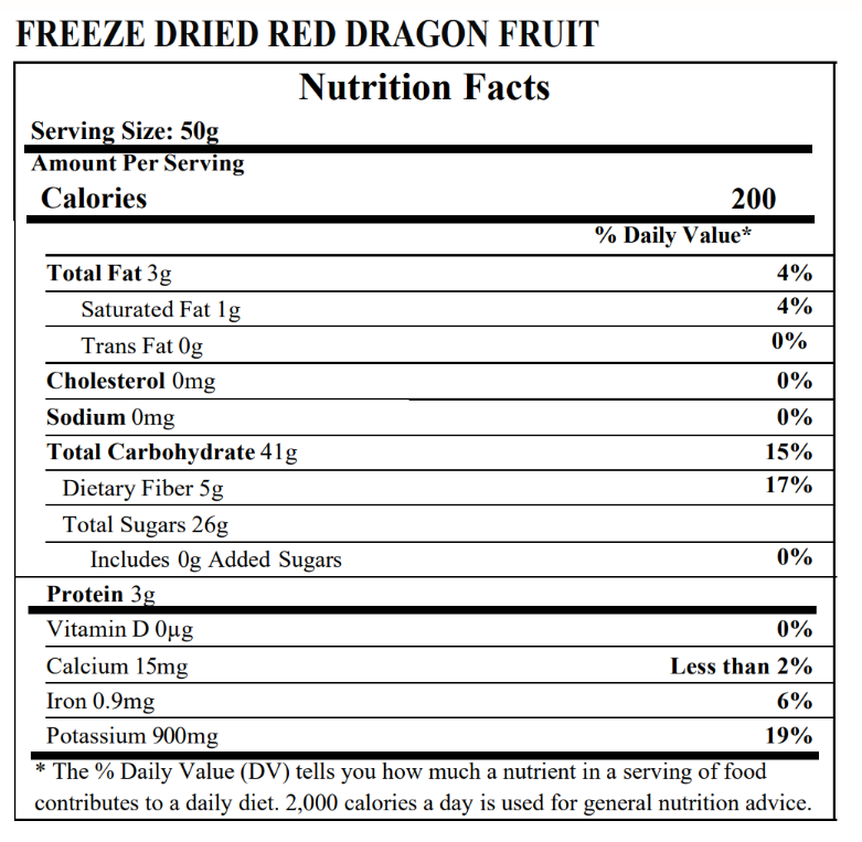 Dragon Fruit Powder Freeze Dried Organic