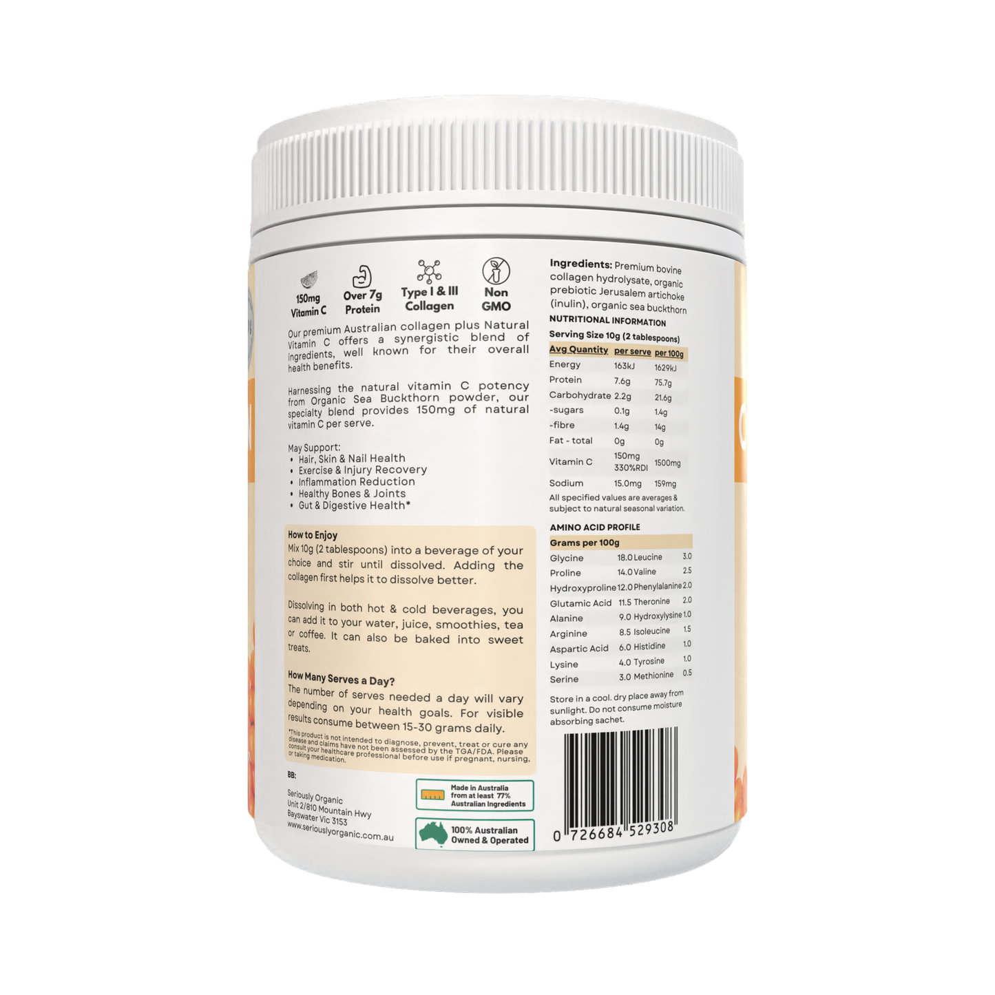Collagen & Natural Vitamin C - No Fillers, Australian Collagen image 1