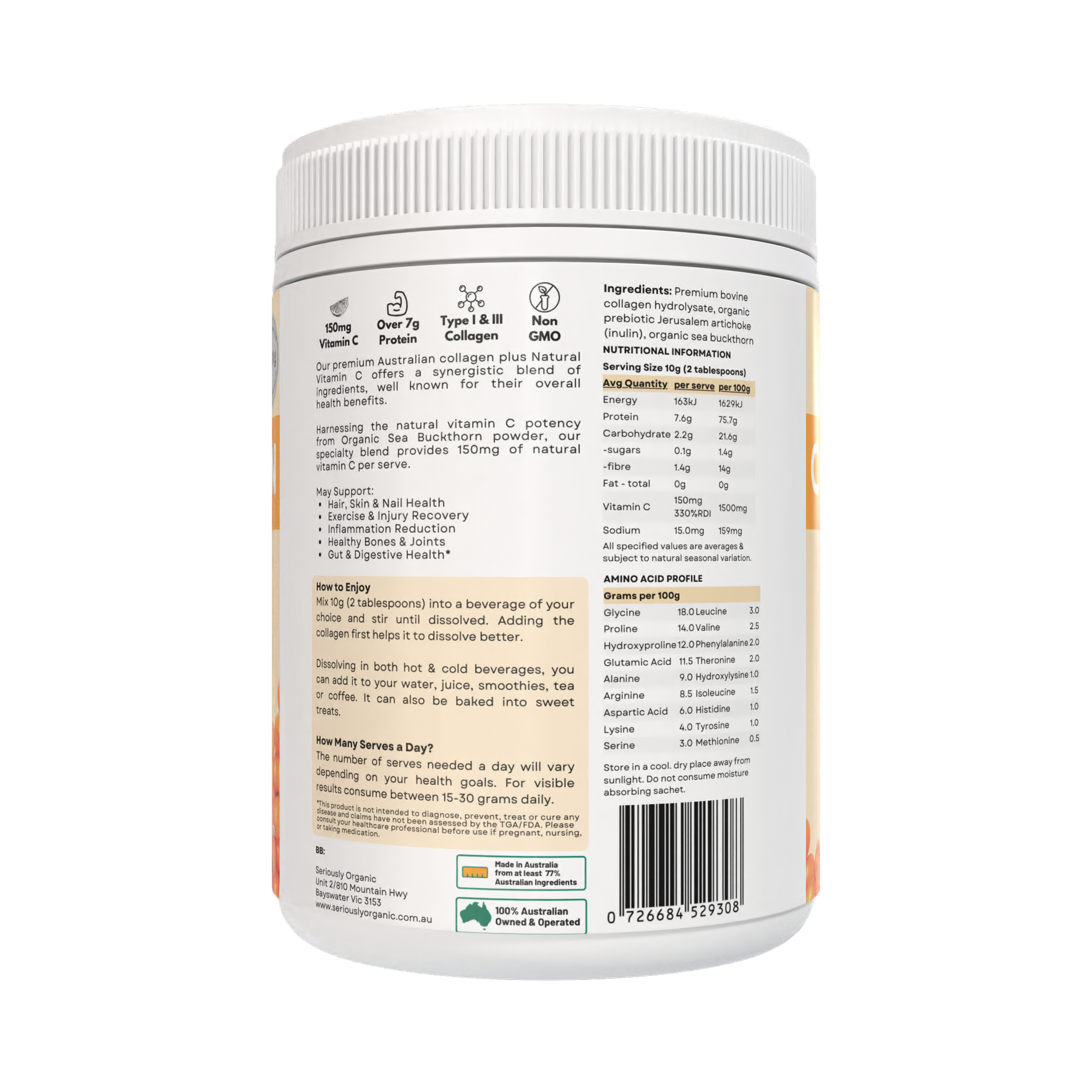 Collagen & Natural Vitamin C - No Fillers, Australian Collagen image 1