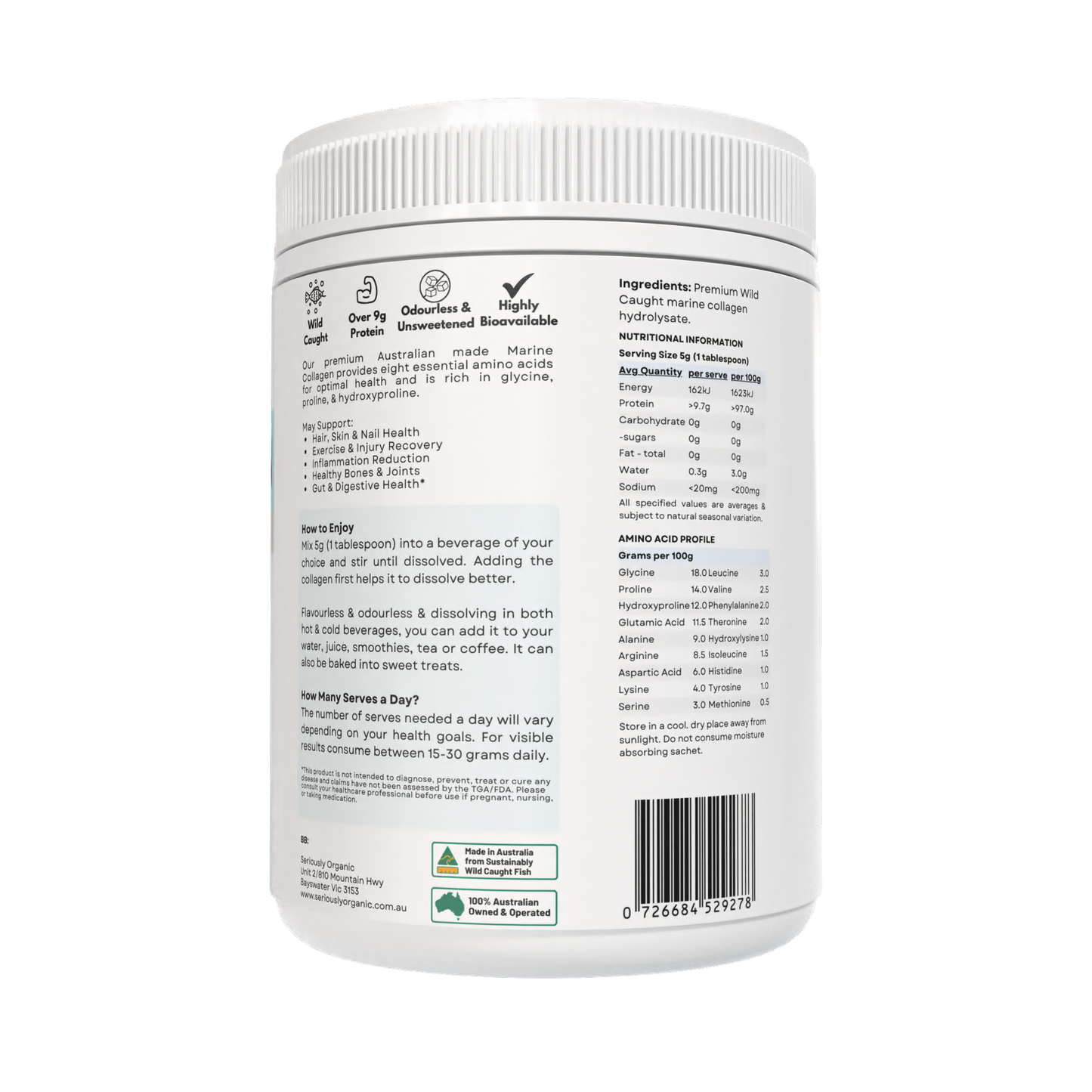 Wild Caught Marine Collagen Peptides - Australian Made image 1