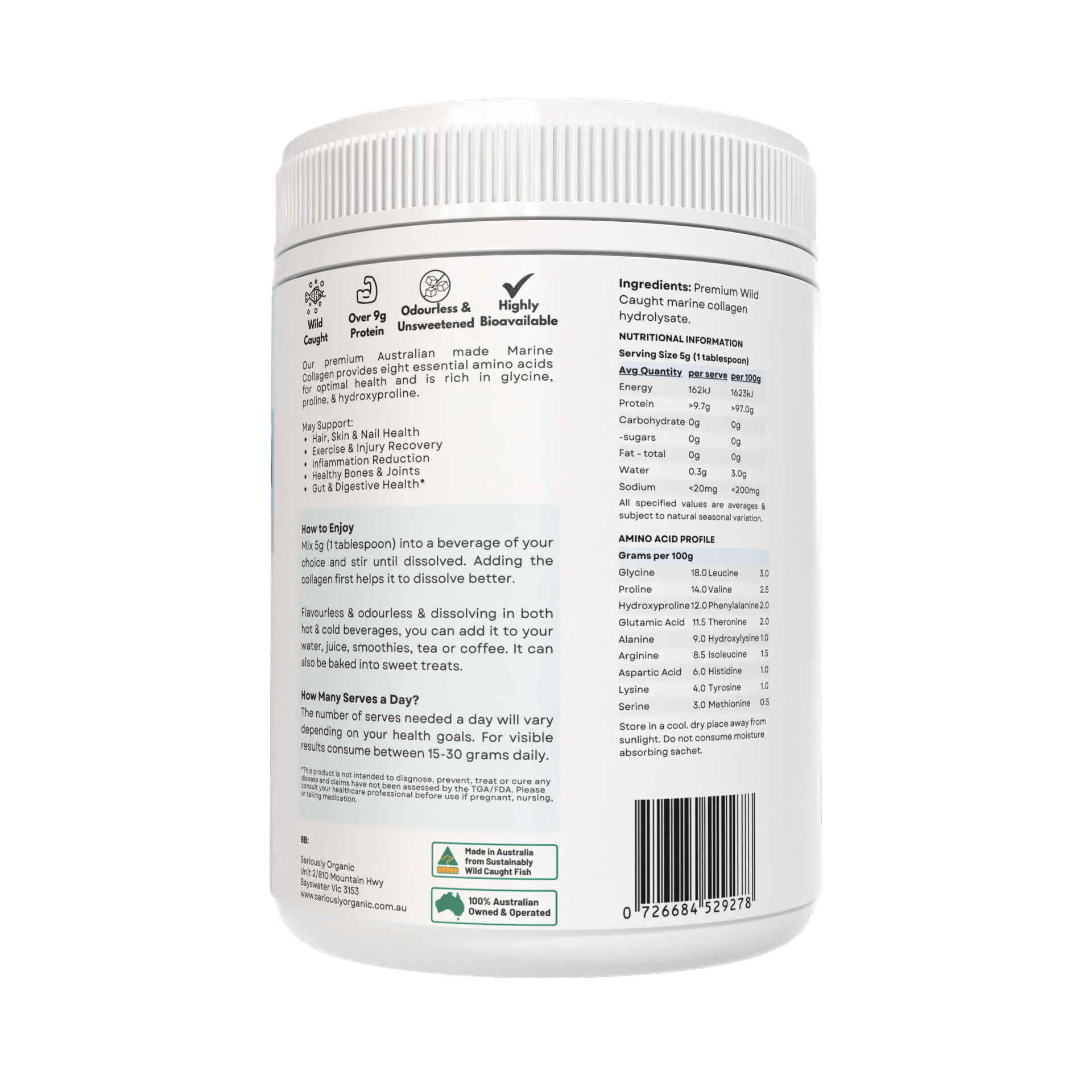 Wild Caught Marine Collagen Peptides - Australian Made image 1