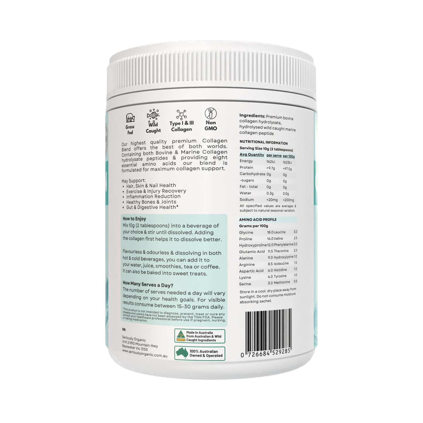Collagen Peptide Blend Premium Australian Bovine & Wild Caught Marine Collagen image 2