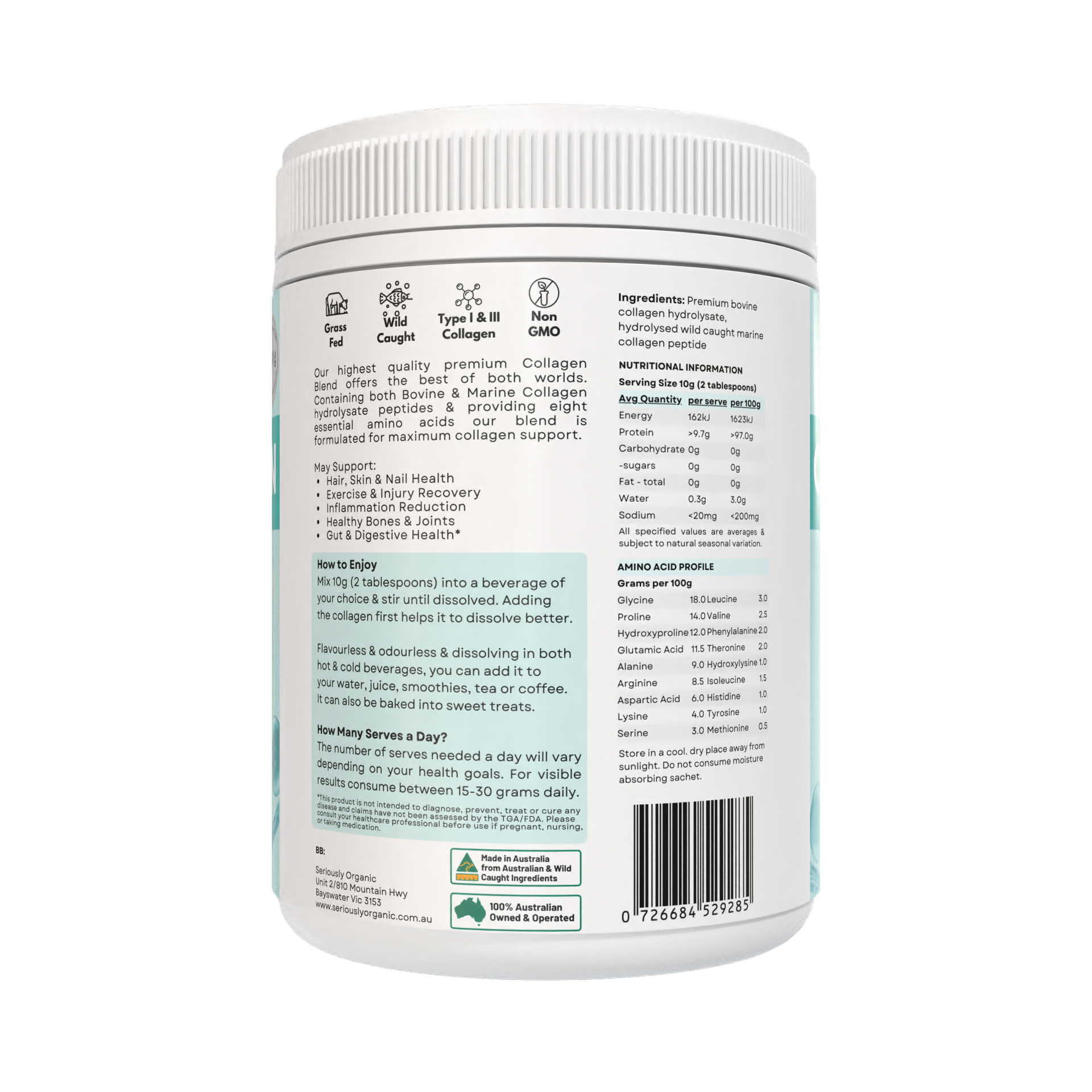 Collagen Peptide Blend Premium Australian Bovine & Wild Caught Marine Collagen image 2
