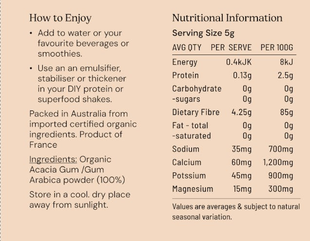 Acacia Gum, Gum Arabic Organic Powder