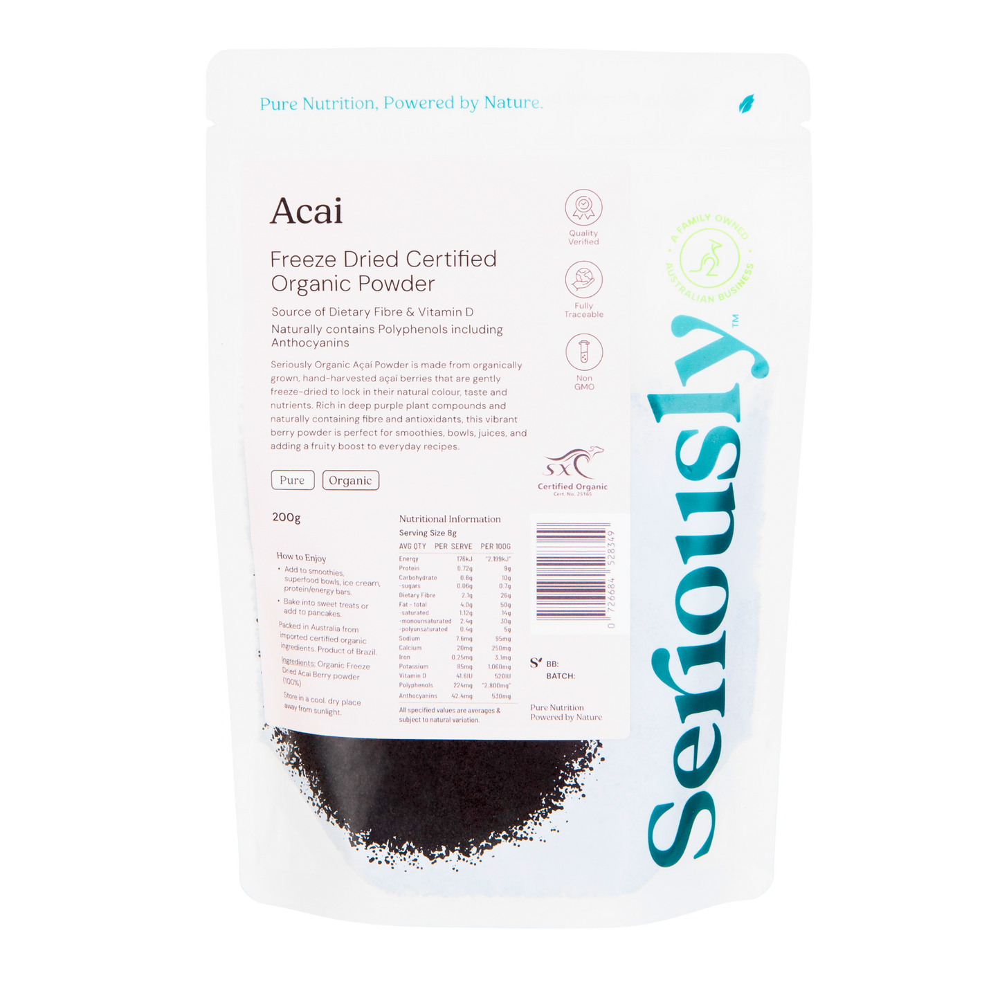 Acai Berry Powder Freeze Dried Organic