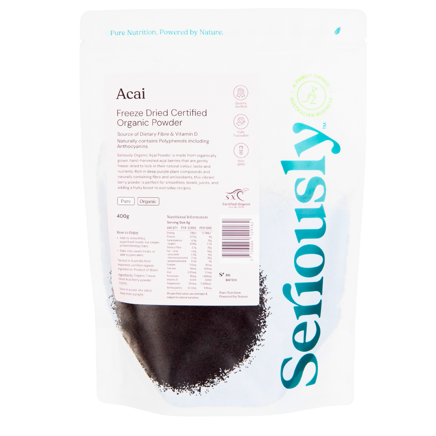 Acai Berry Powder Freeze Dried Organic