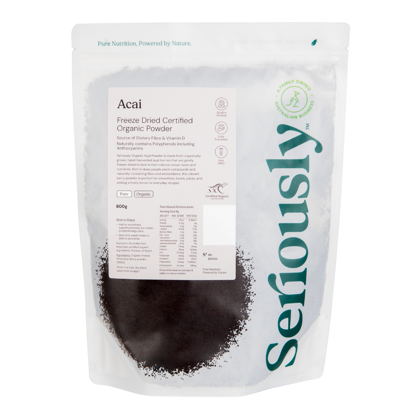 Acai Berry Powder Freeze Dried Organic