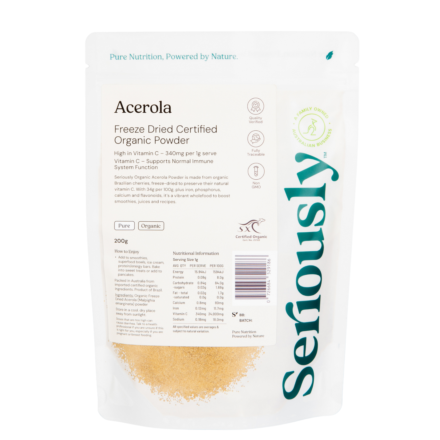 Acerola Cherry Powder Freeze Dried Organic