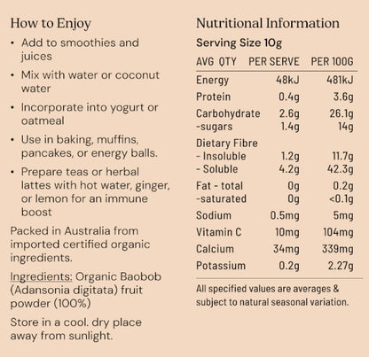 Baobab Fruit Powder Organic