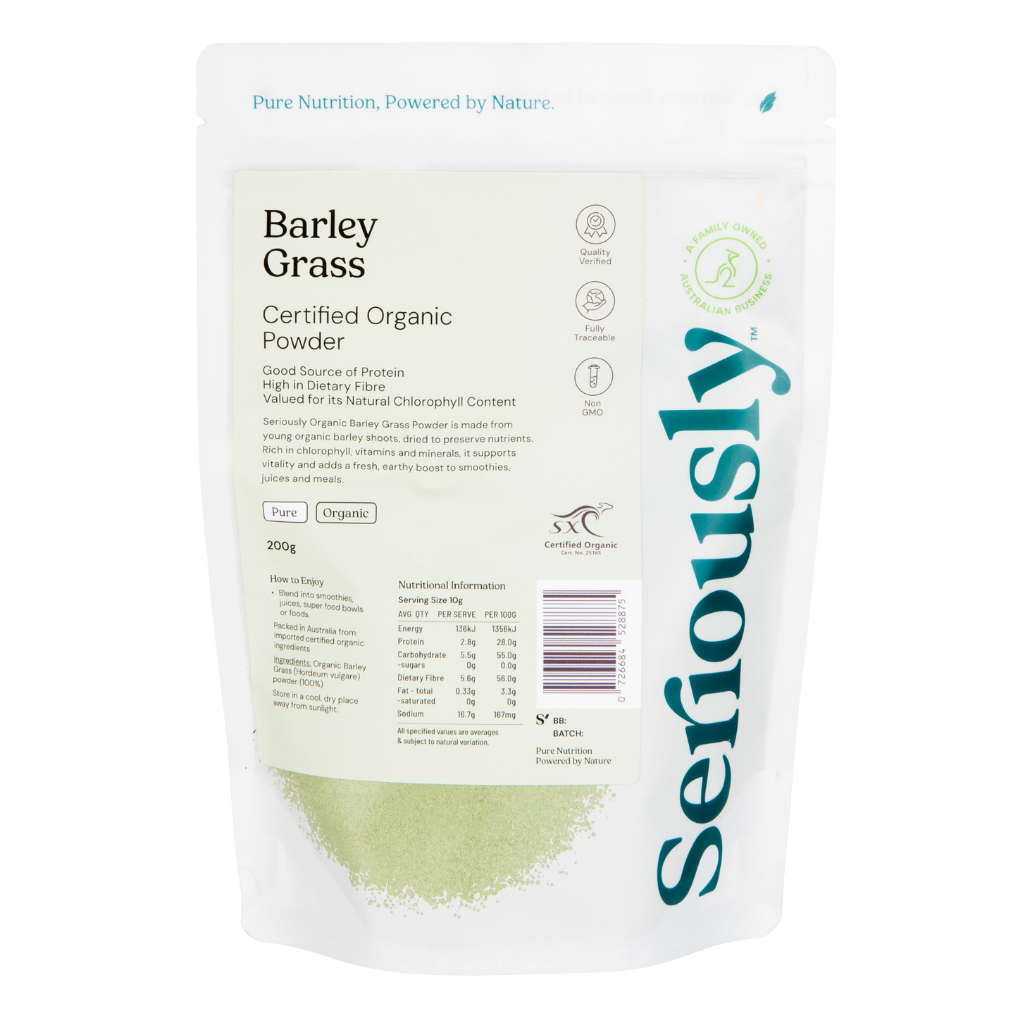 Barley Grass Powder Organic Cold Pressed