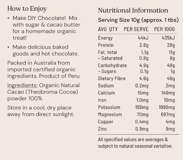 Cacao Powder Natural Organic