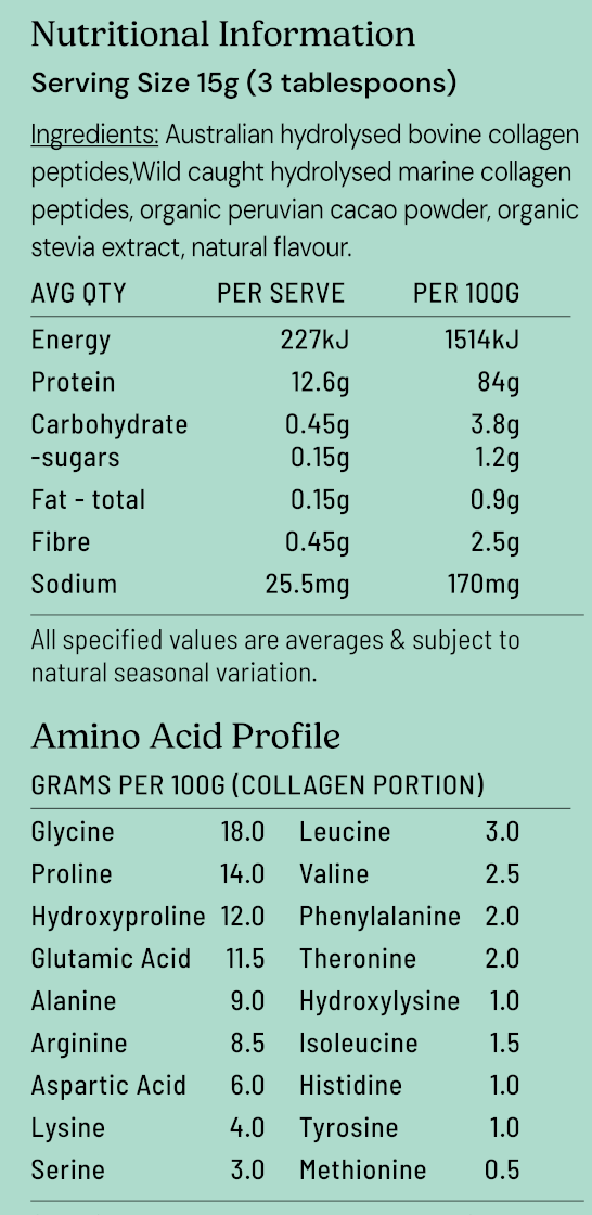 Collagen Peptide Blend Premium Australian Bovine & Wild Caught Marine Collagen