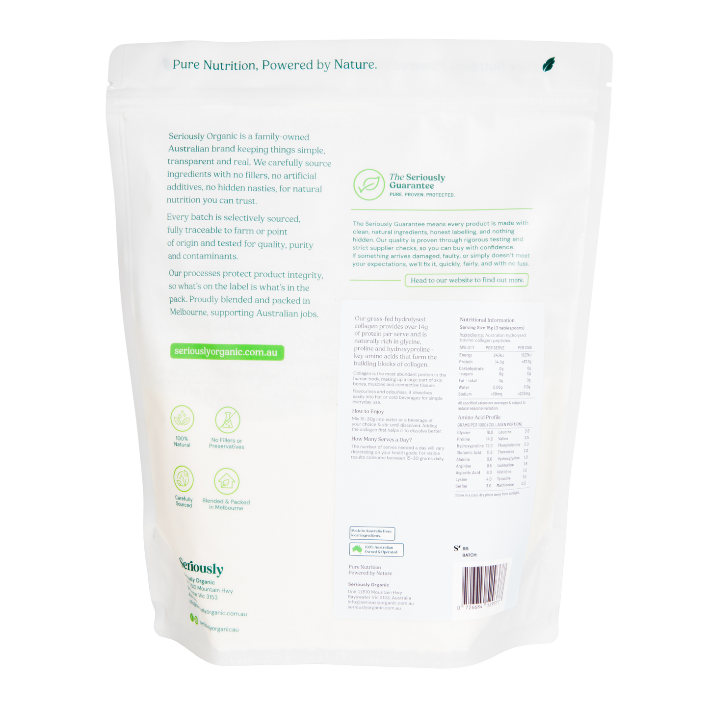Australian Collagen Hydrolysate Peptides - Grass Fed