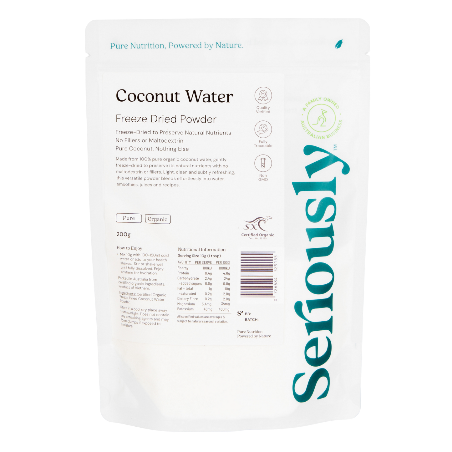 Coconut Water Powder Freeze Dried Organic