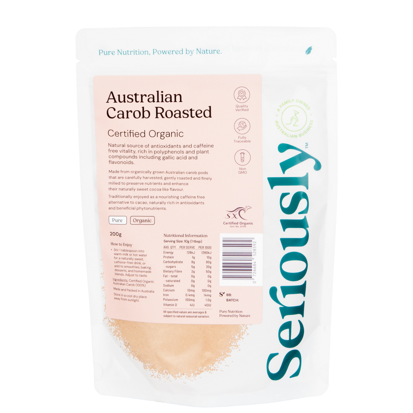 Carob Powder Organic Australian Roasted