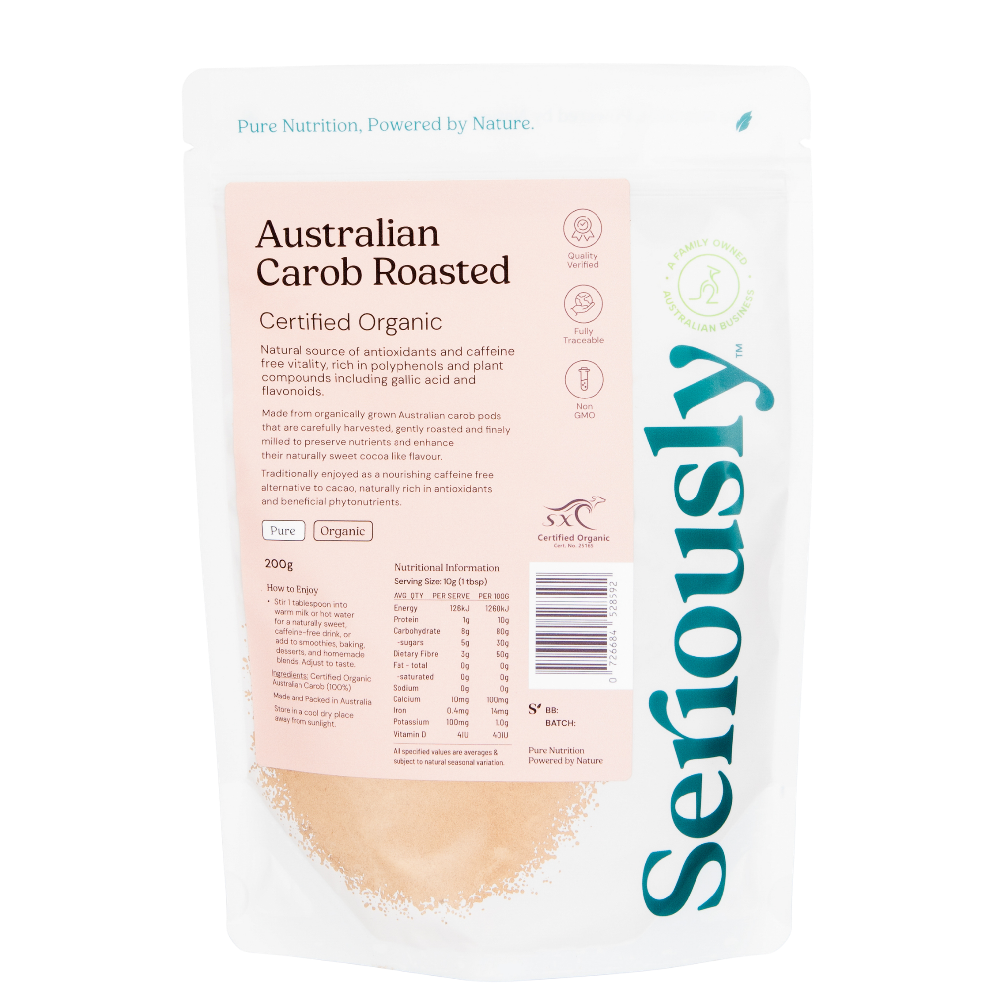 Carob Powder Organic Australian Roasted