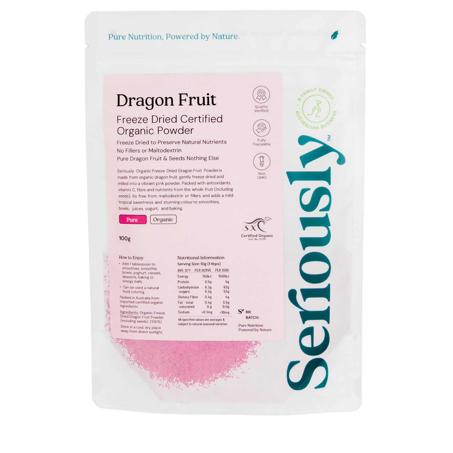 Dragon Fruit Powder Freeze Dried Organic