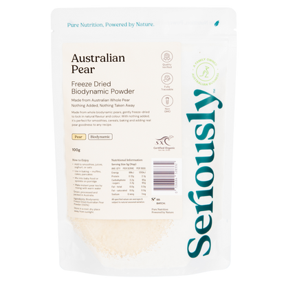 Pear Powder Freeze Dried Australian Biodynamic