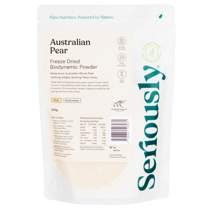 Pear Powder Freeze Dried Australian Biodynamic