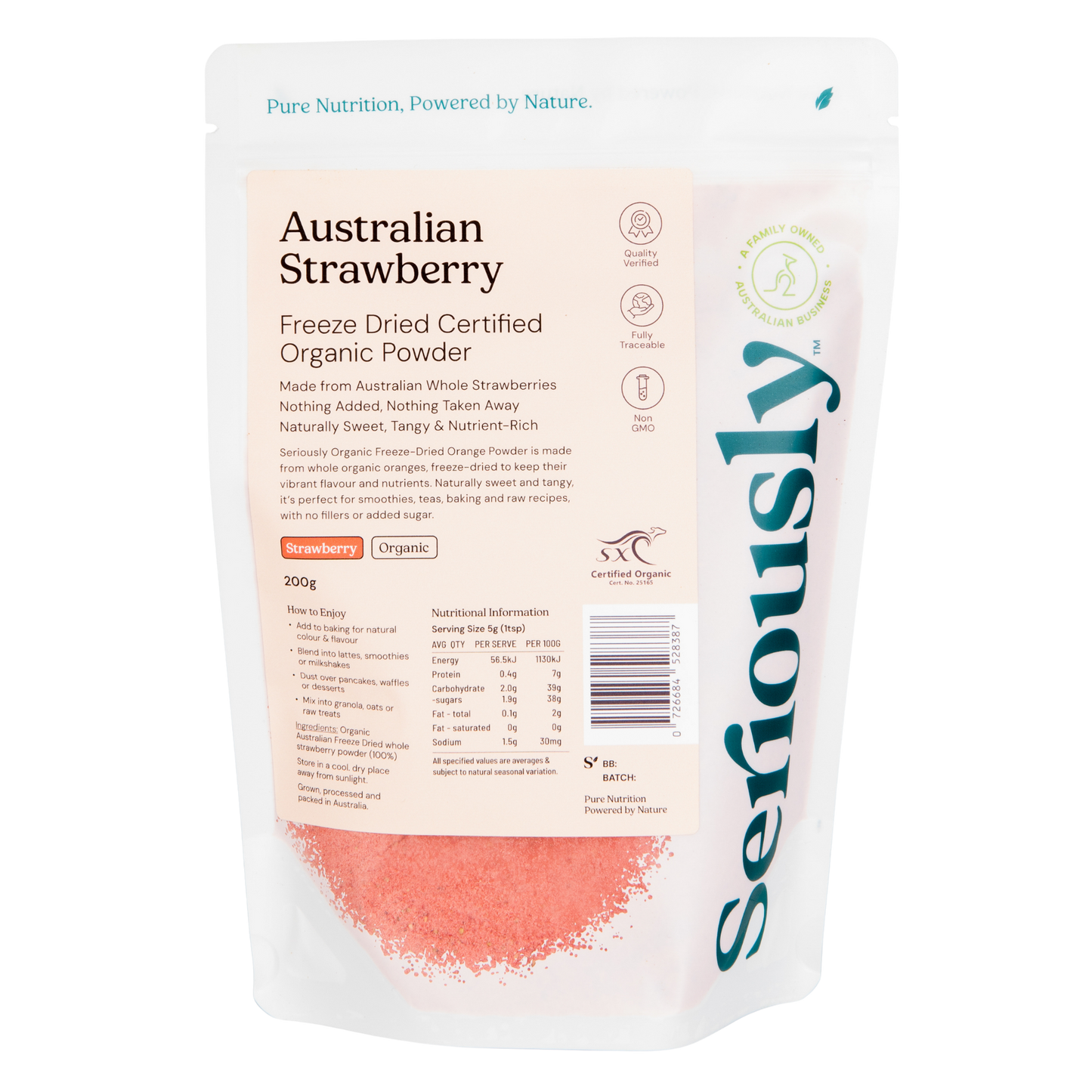 Strawberry Powder Freeze Dried Australian Organic