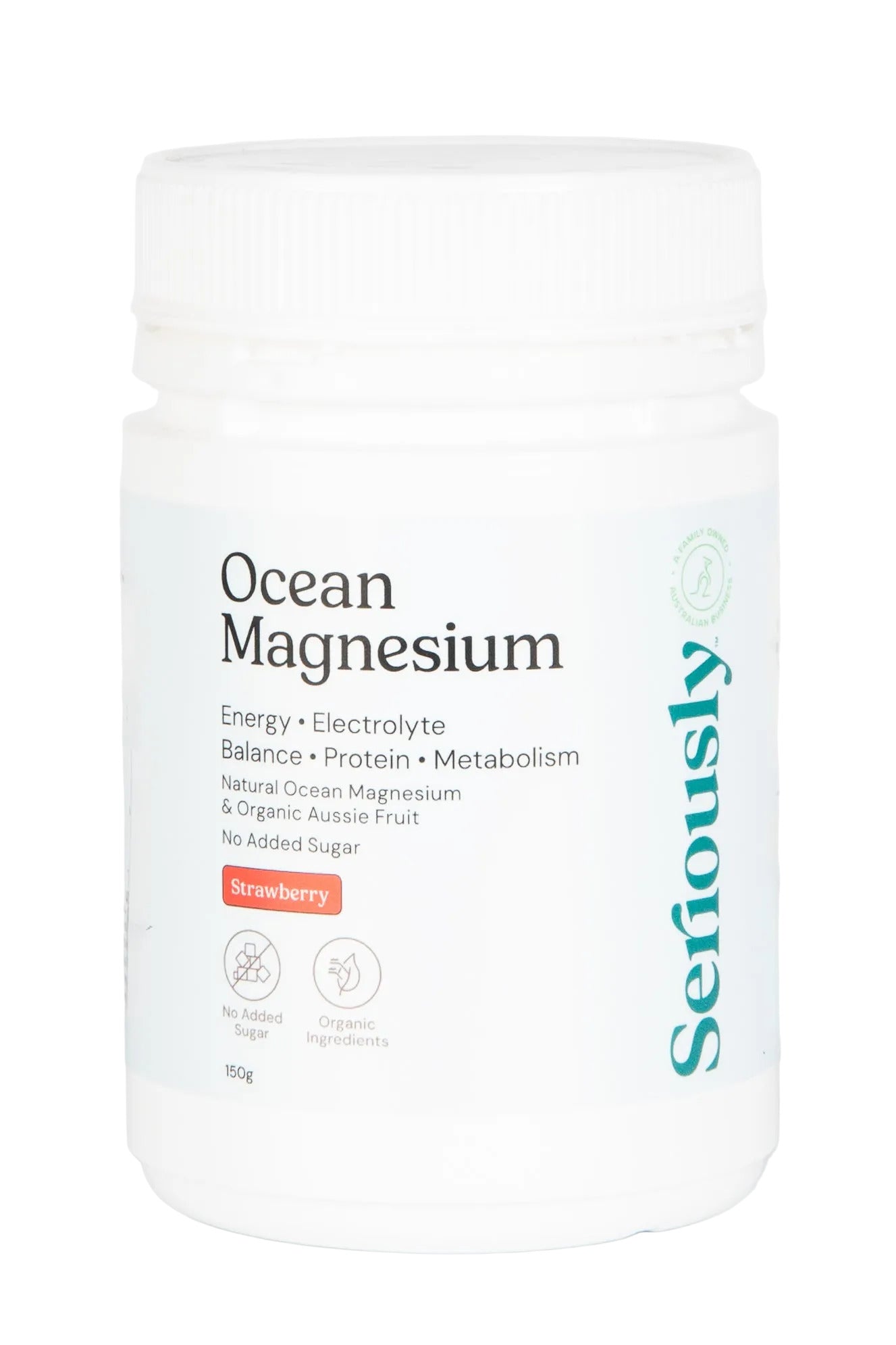 Ocean Magnesium supplement container with 'Seriously' branding on a white background