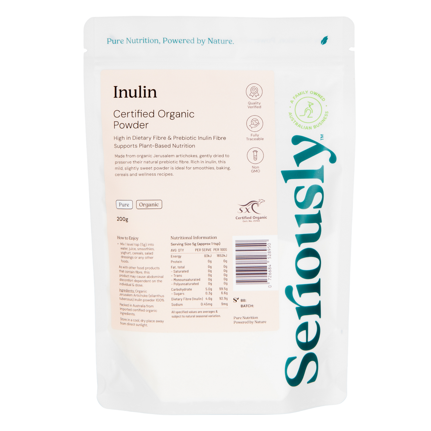 Inulin Jerusalem Artichoke Powder Organic