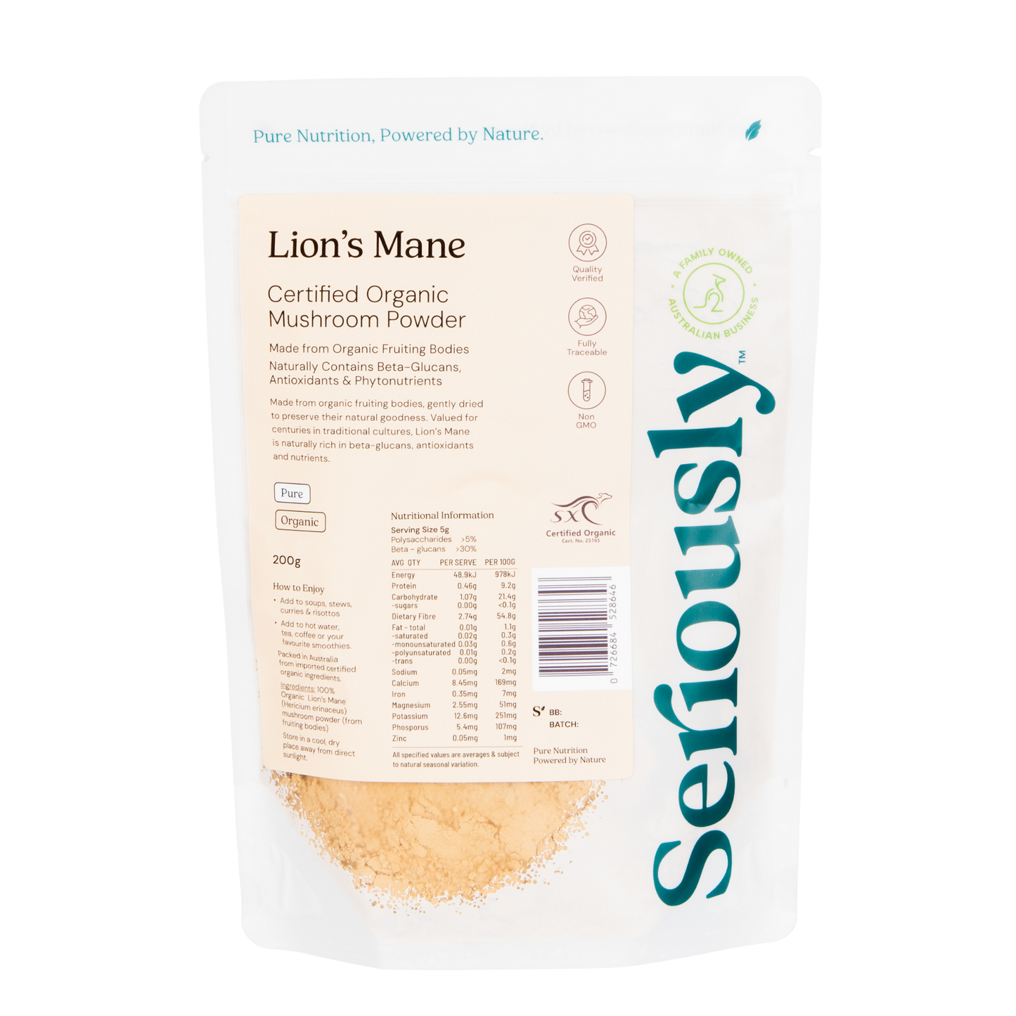 Lion's Mane Mushroom Powder Organic