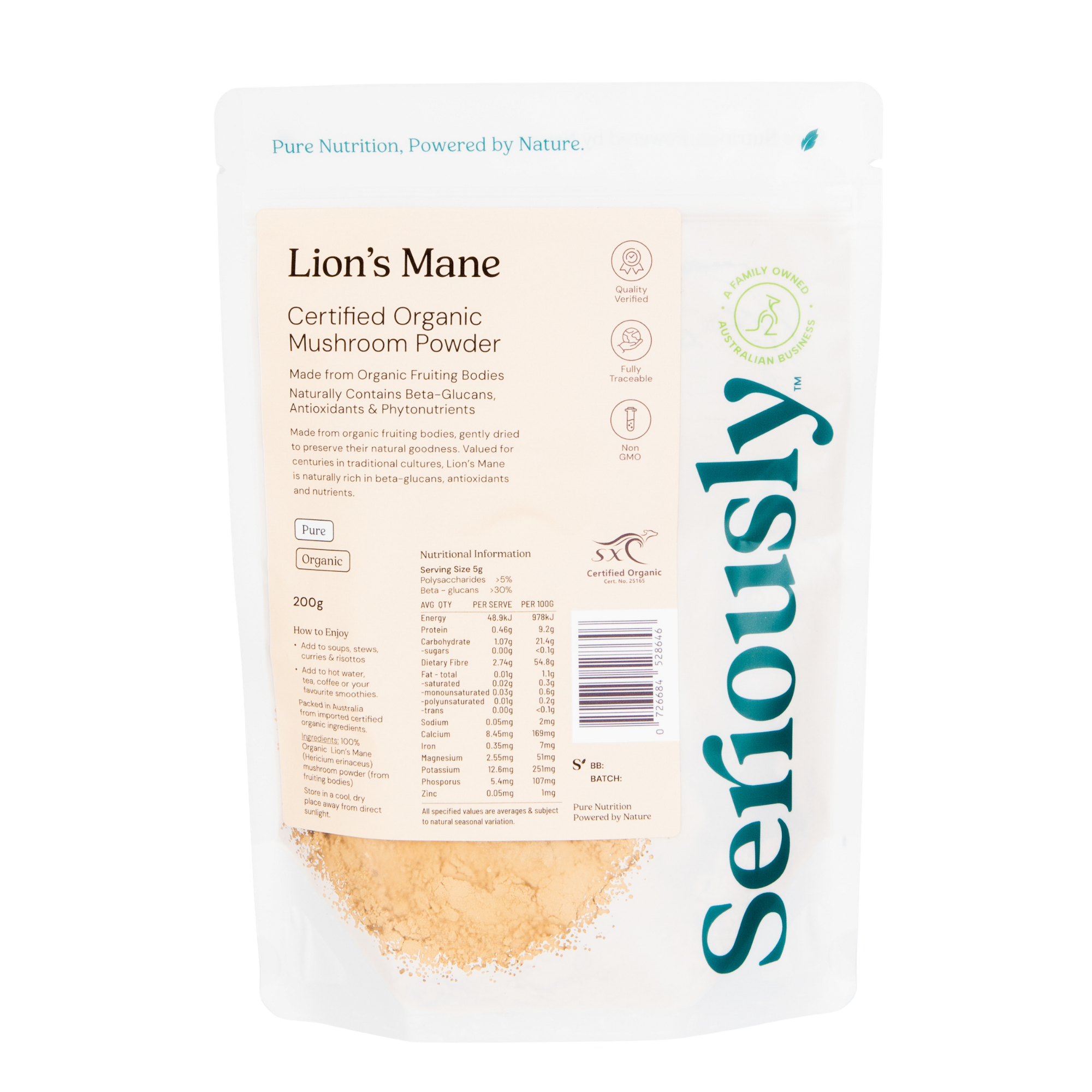 Lion's Mane Mushroom Powder Organic
