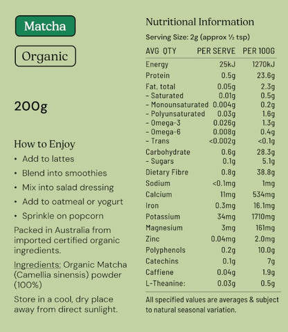 Matcha Green Tea Powder Organic