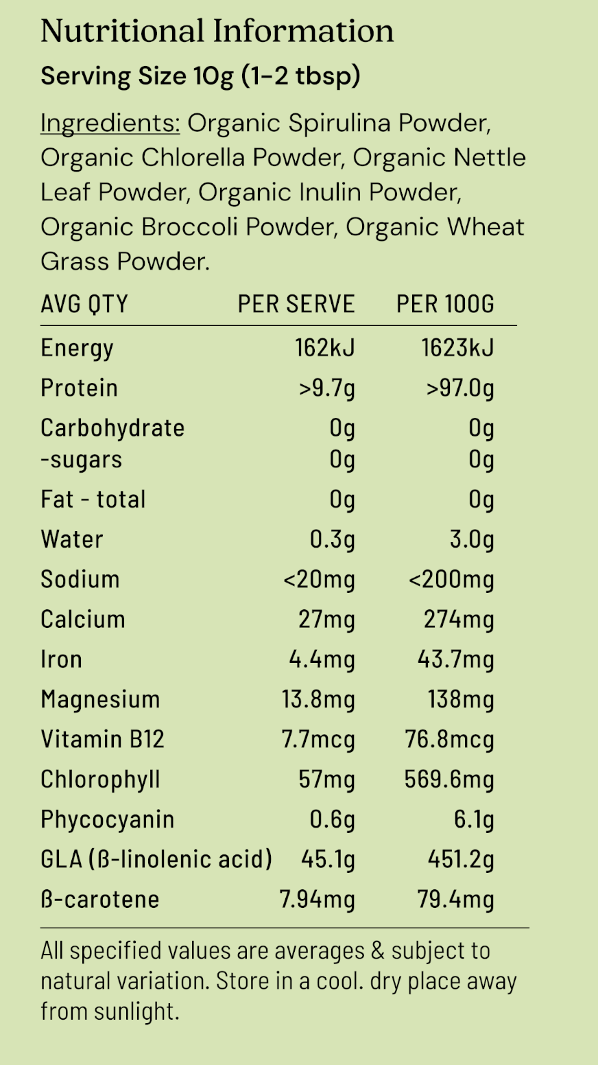 Organic Mega Greens Superfood Blend