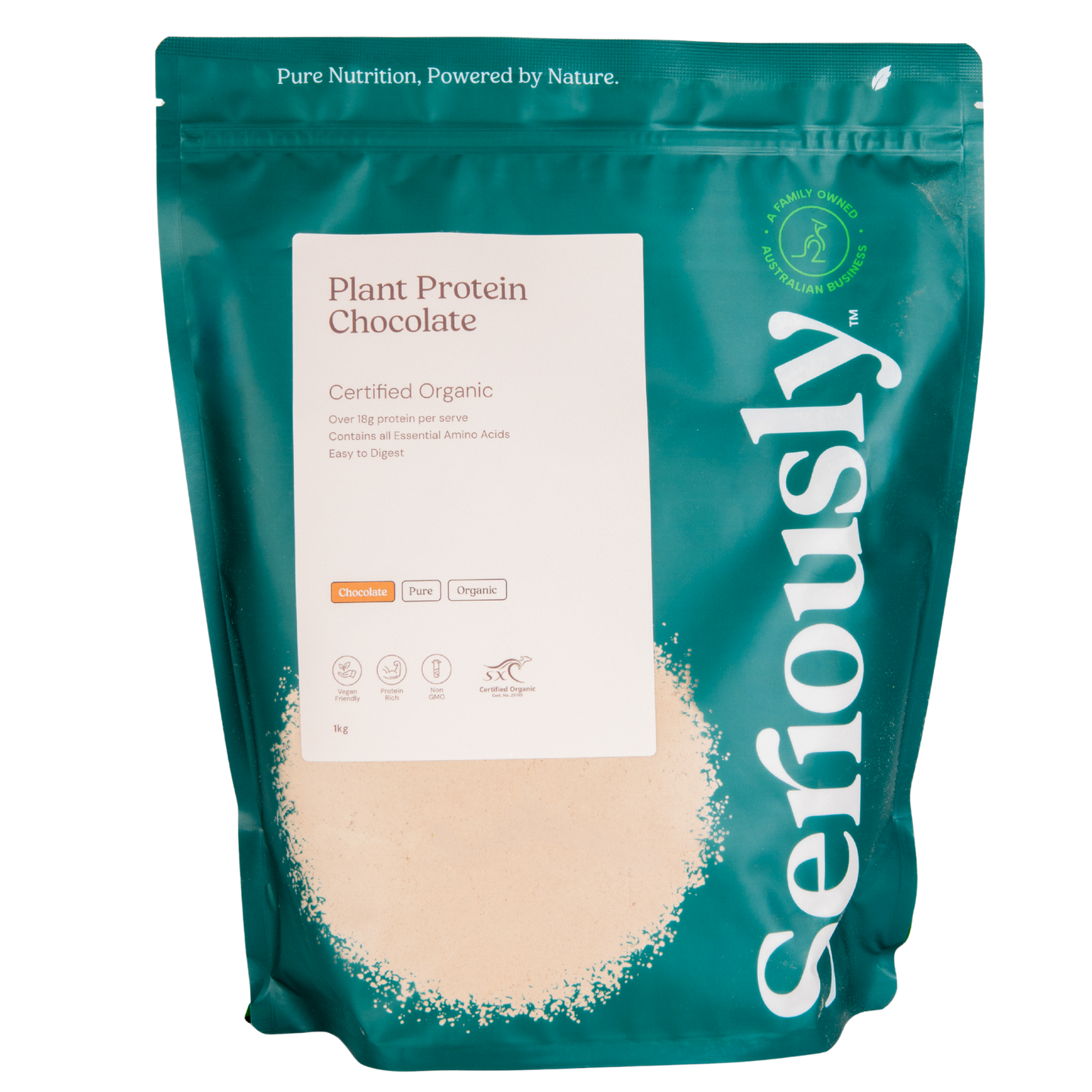 Smooth Plant Protein Powder Organic Chocolate, Vanilla, Strawberry