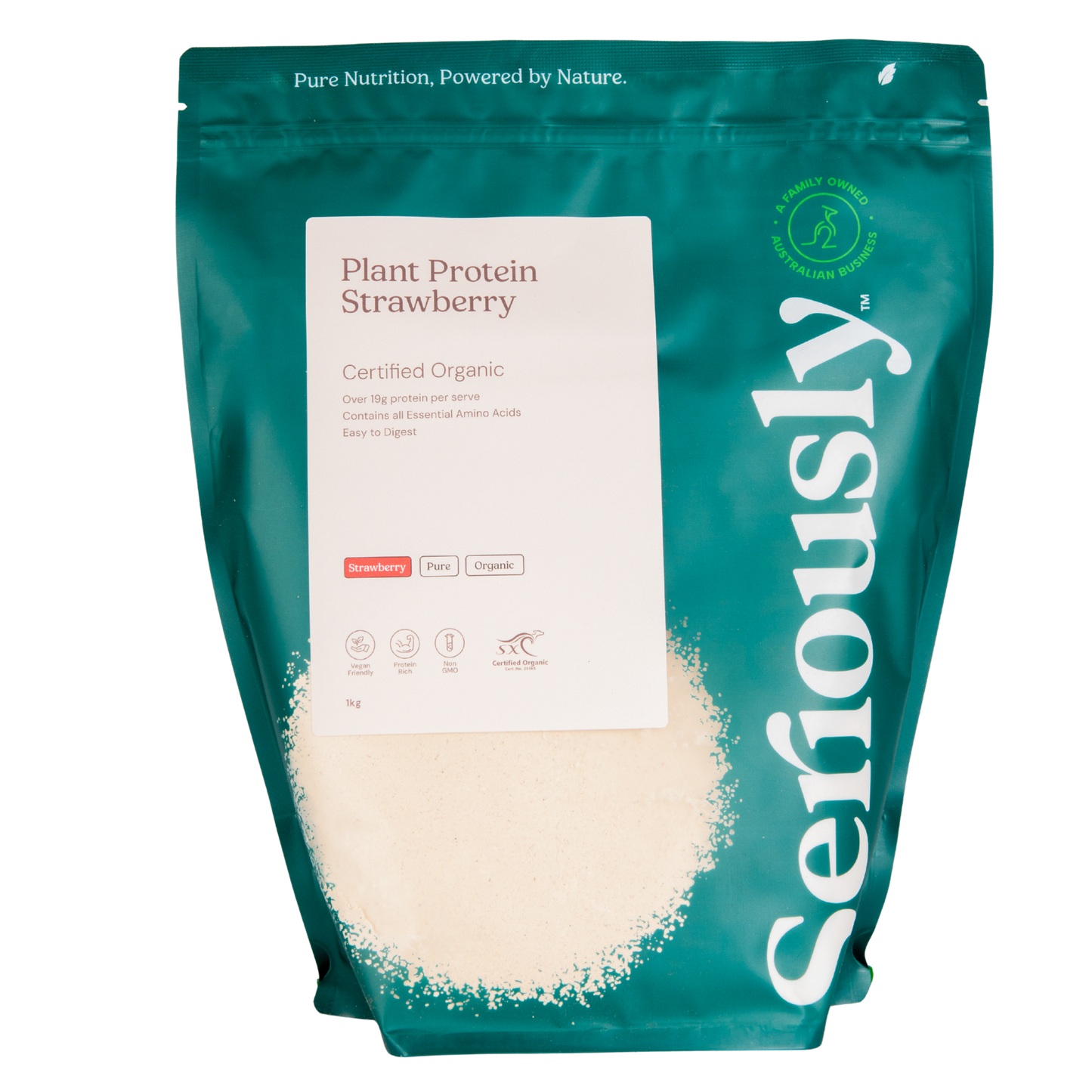 Smooth Plant Protein Powder Organic Chocolate, Vanilla, Strawberry
