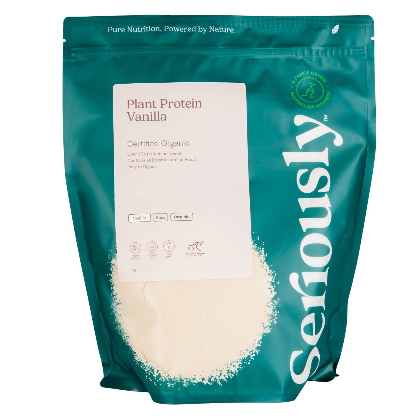 Smooth Plant Protein Powder Organic Chocolate, Vanilla, Strawberry