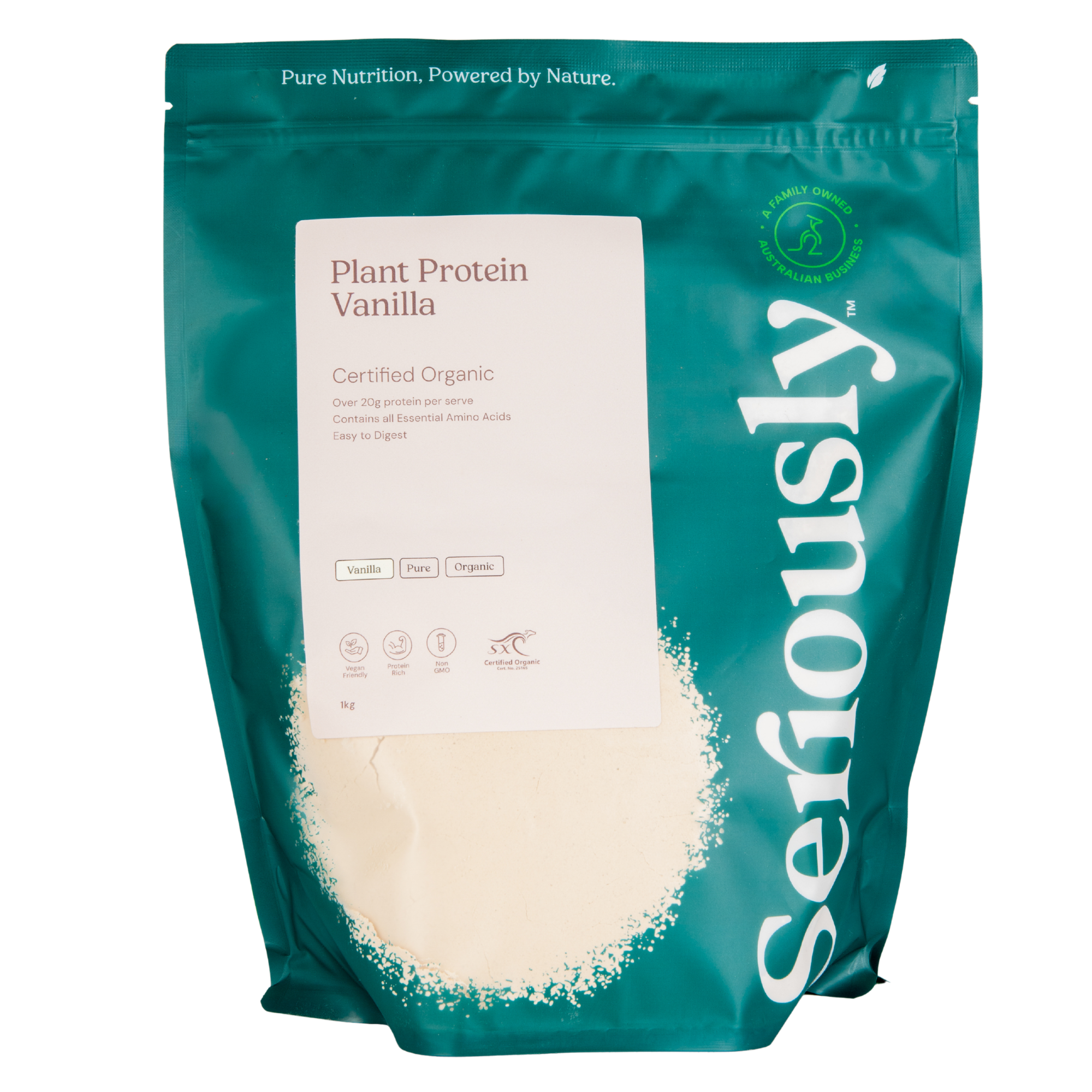 Smooth Plant Protein Powder Organic Chocolate, Vanilla, Strawberry
