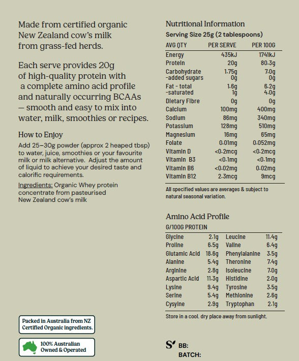 Organic Whey Protein Concentrate