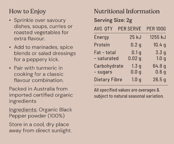Black Pepper Powder Organic