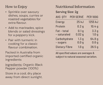 Black Pepper Powder Organic